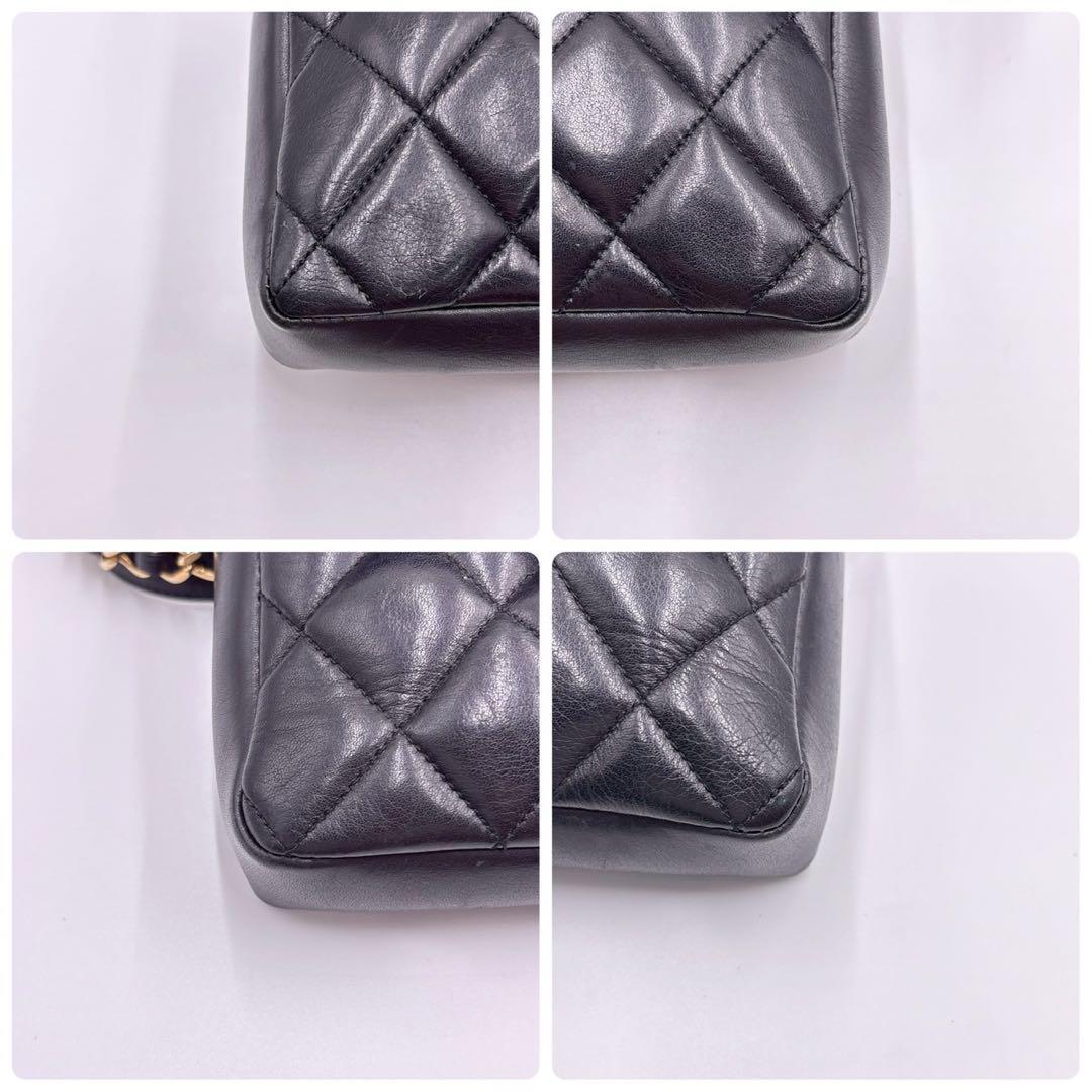 CHANEL シャネル ウエストバッグ マトラッセ ラムスキン ココマーク