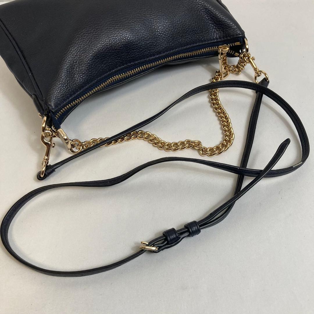 【美品】COACH コーチ　ショルダーバッグ　ブラック　レザー　2way式　ミニ
