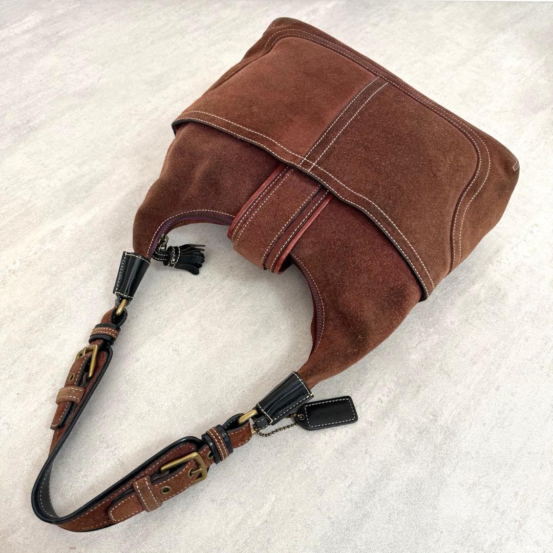 バッグ Vintage Coach Hampton Suede Hobo Bag
