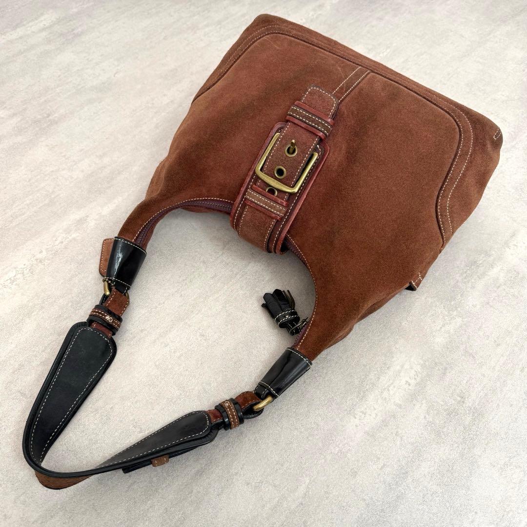 バッグ Vintage Coach Hampton Suede Hobo Bag