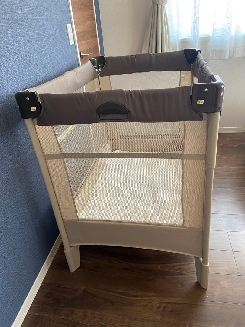 敷布団付き★Aprica折り畳みミニベビーベッド ココネルエアーココアブラウン