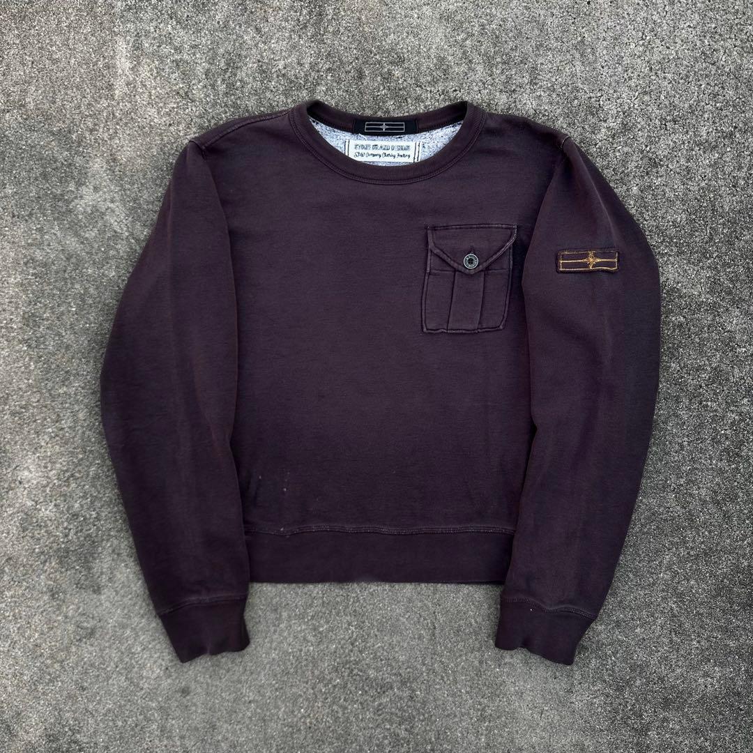 希少 08年 ストーンアイランド 短丈 ガーメント スウェット トレーナー