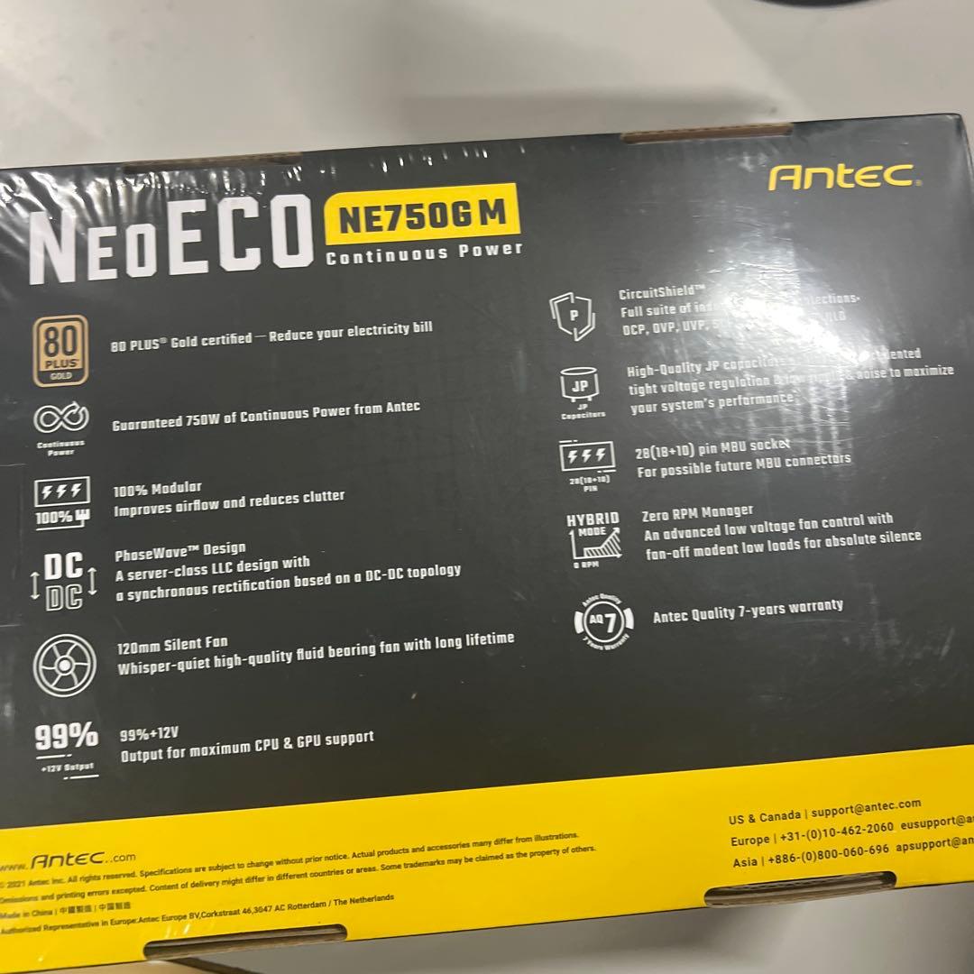 ANTEC Antec、80PLUS Gold認証取得NE750G M