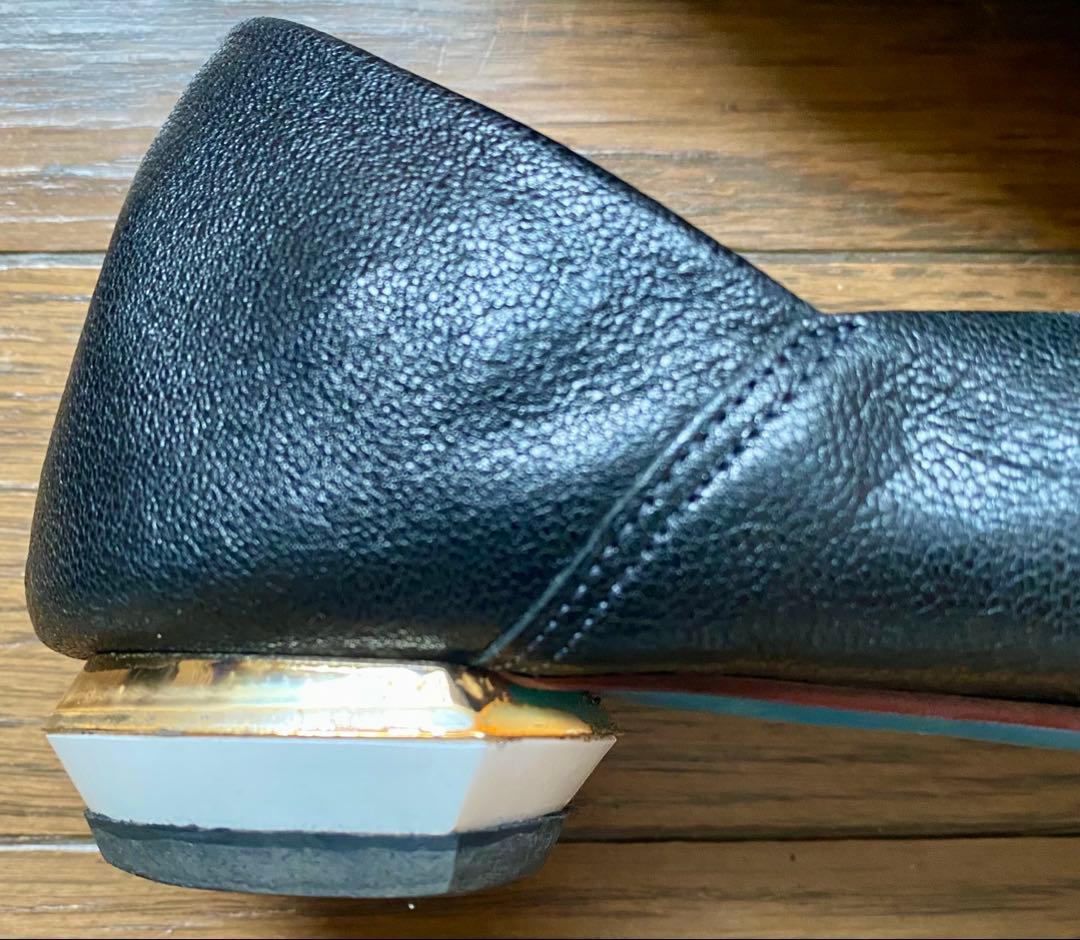 MANA ふかふかバブーシュ レザーパンプス ブラック サイズ39