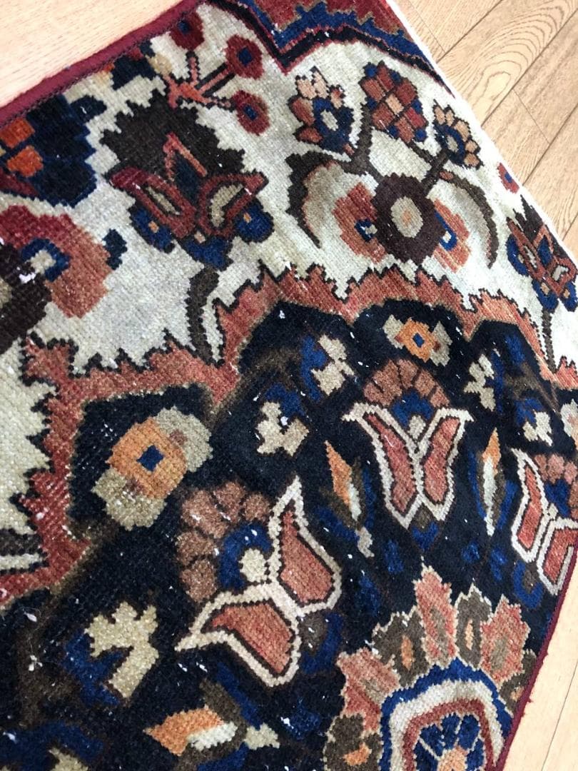 ペルシャ絨毯 ヴィンテージラグ 100×56cm 手織り オールドpersia