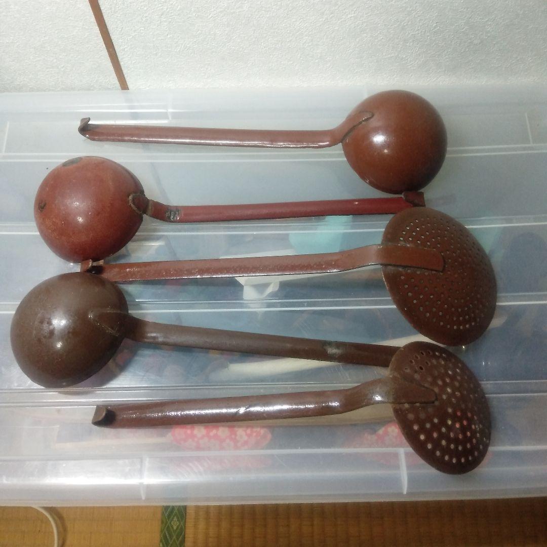 ドイツ雑貨　可愛い！！　ホーロー　レードル&レードルラック　ブラウンピンク