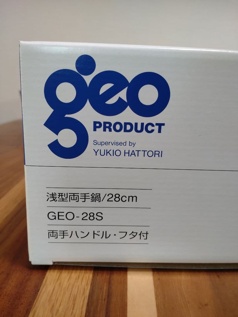 ジオプロダクト 浅型両手鍋/28cm GEO-28S 両手ハンドル・フタ付