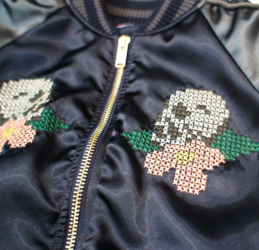 Sue UNDERCOVER アンダーカバー パッカリングスカジャン スカル 黒