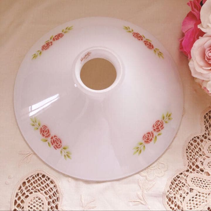 お値下げ♡マニーステンシルローズガラス傘型シェードイマンローズ薔薇