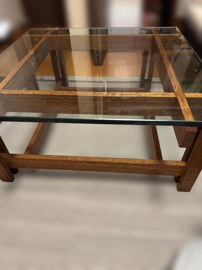 応接室・高級リビング用　ガラスサイドテーブル　（センターテーブル別売）