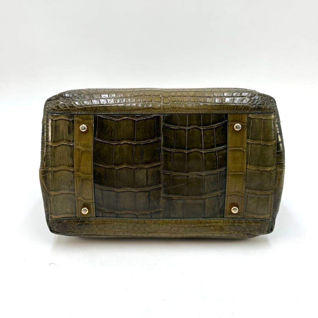 ペレリールッソ 日本製 クロコダイルレザー ショルダーバッグ ハンドバッグ