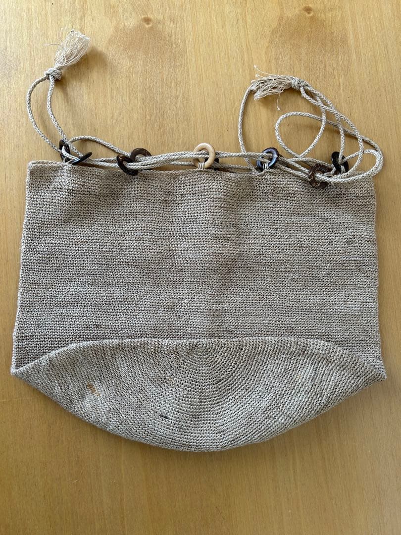 ヨーガンレール　麻　巾着バッグ　ベージュ