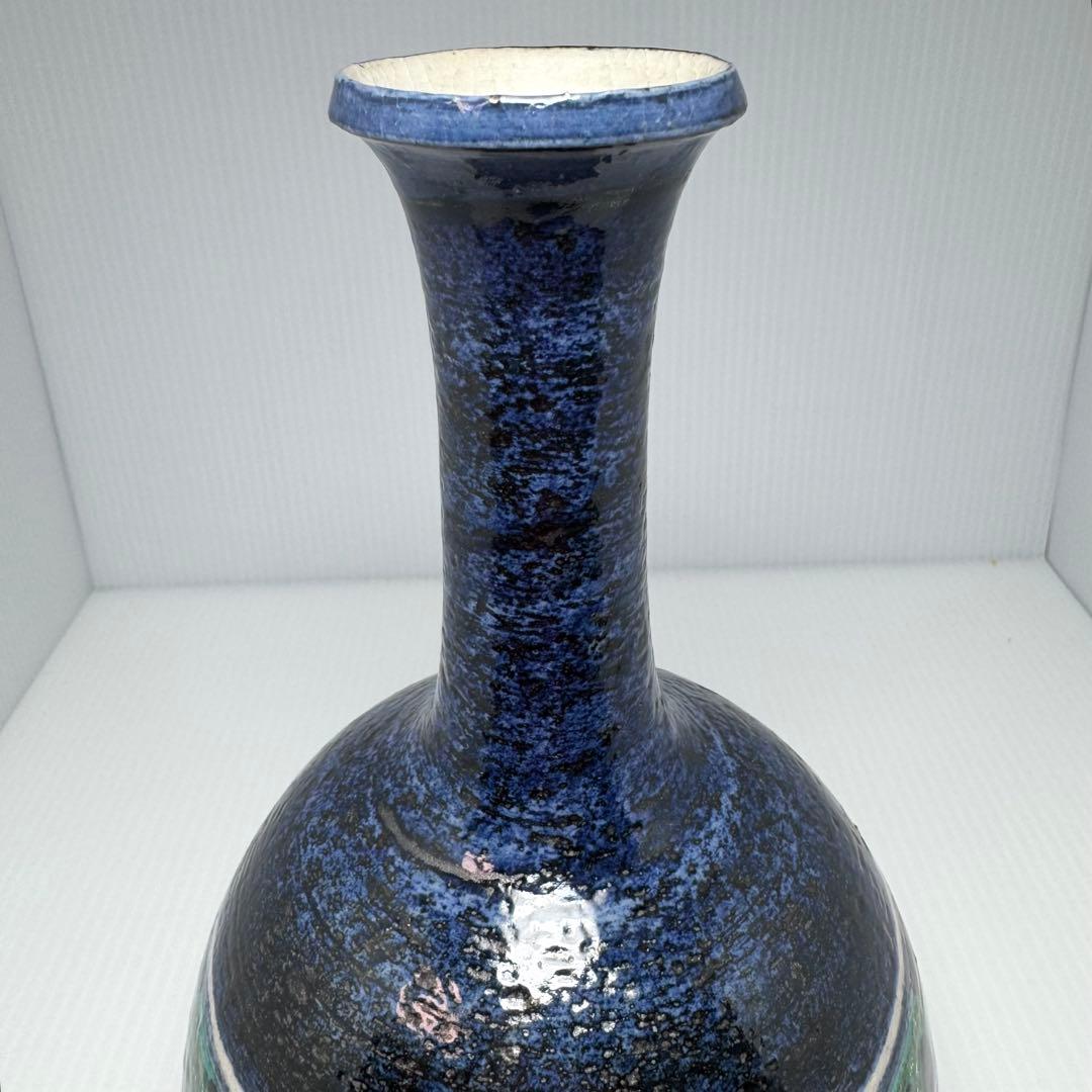 新品 九谷焼 松本佐一 花入 花瓶 名匠 伝統工芸 石川県指定無形文化財保持者