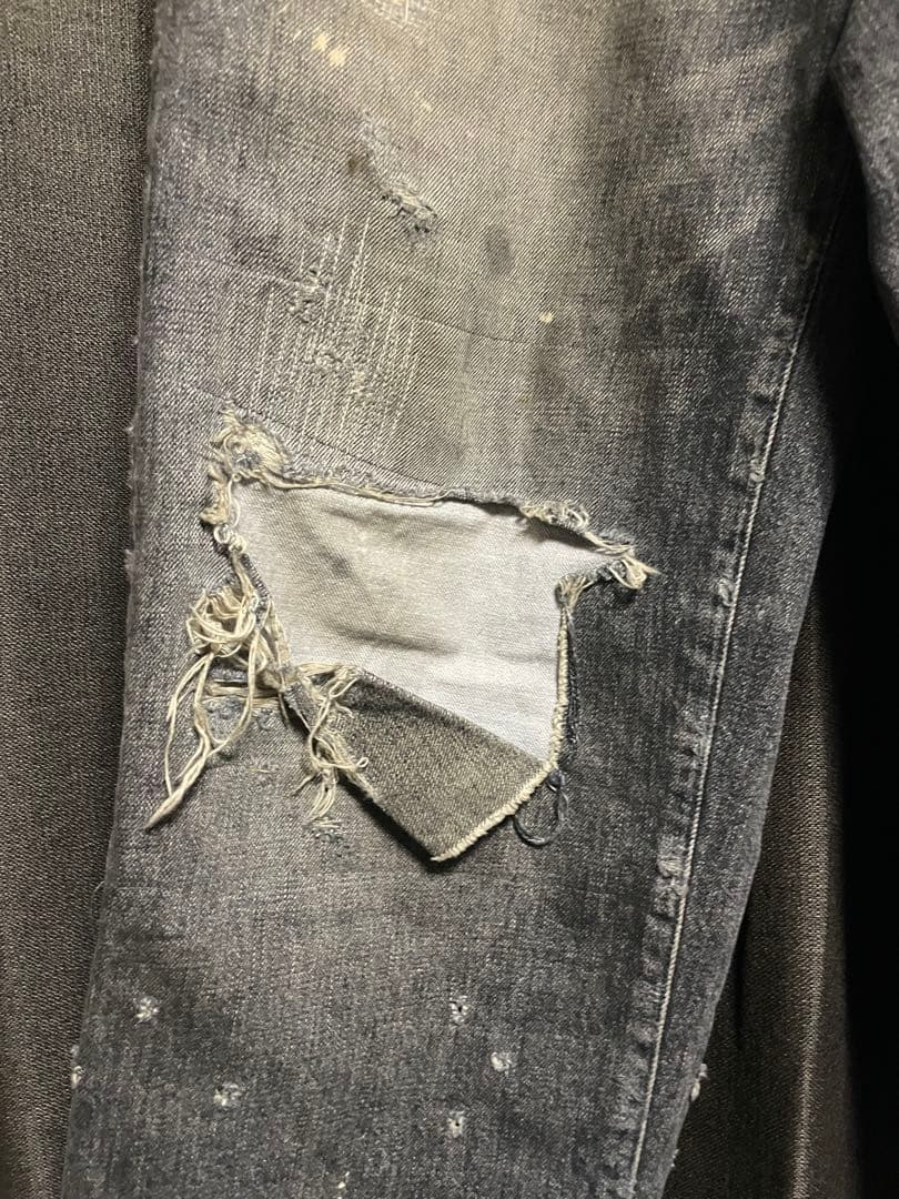 進藤大輝TSY RIPPED WIDE STRAIGHT BLACK