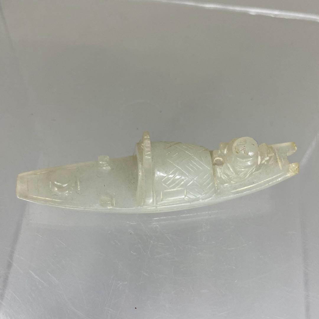 白砡　船　置物　幅約6㎝　14g トトチ　東さ7-0616③