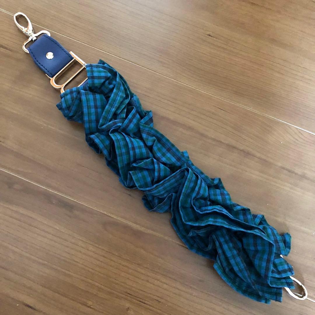 familiar Bibiy ビビィ ファミリア ハンドストラップ ショート 青