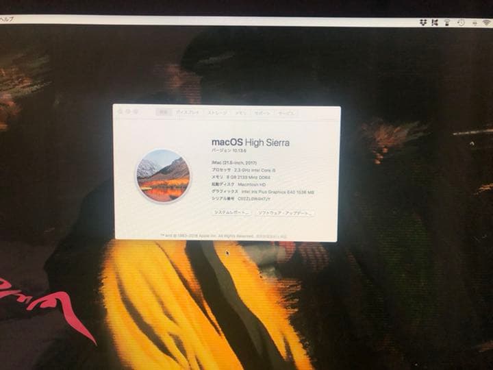 Macデスクトップ imac 2017 21.5