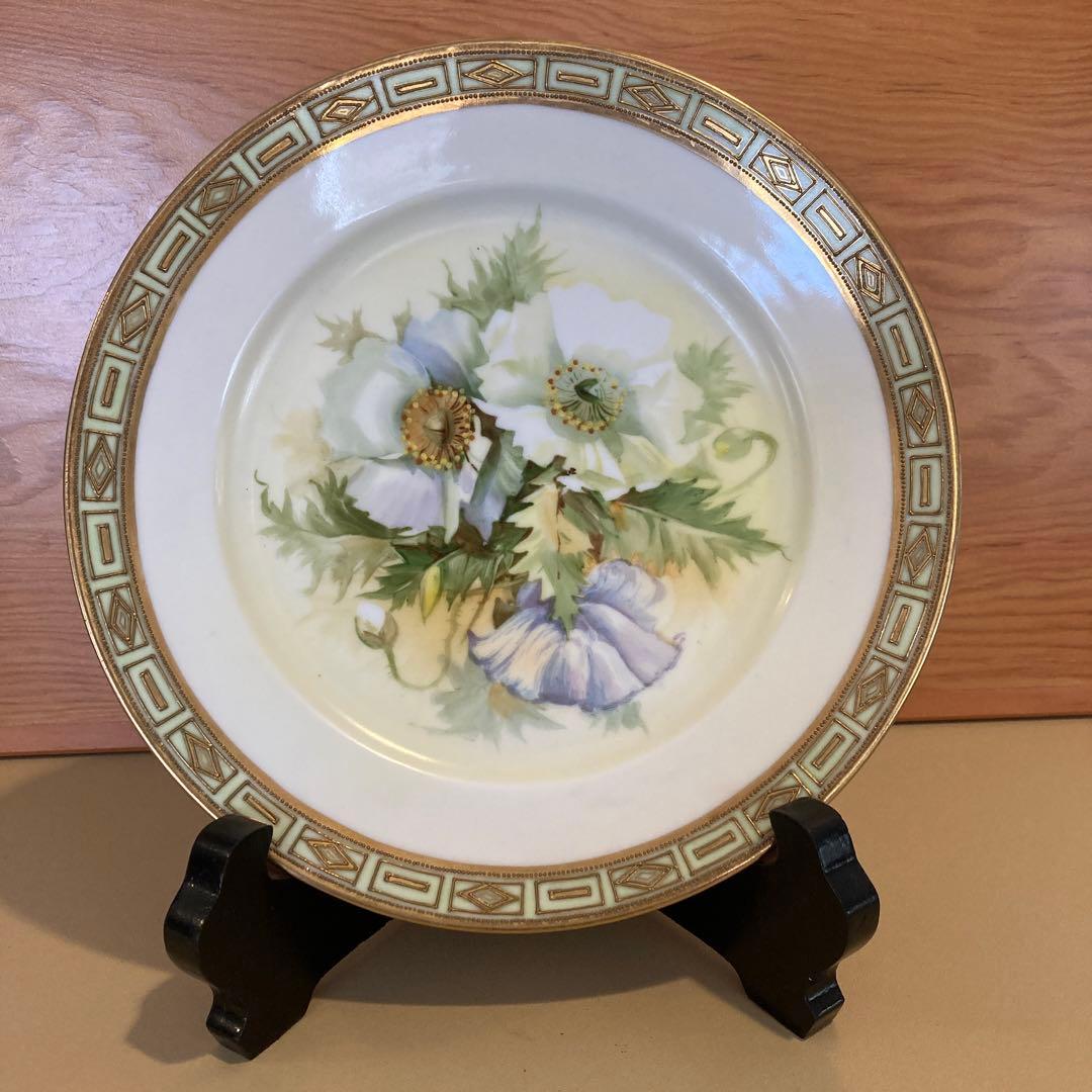 オールドノリタケ　金盛　手描き　絵皿