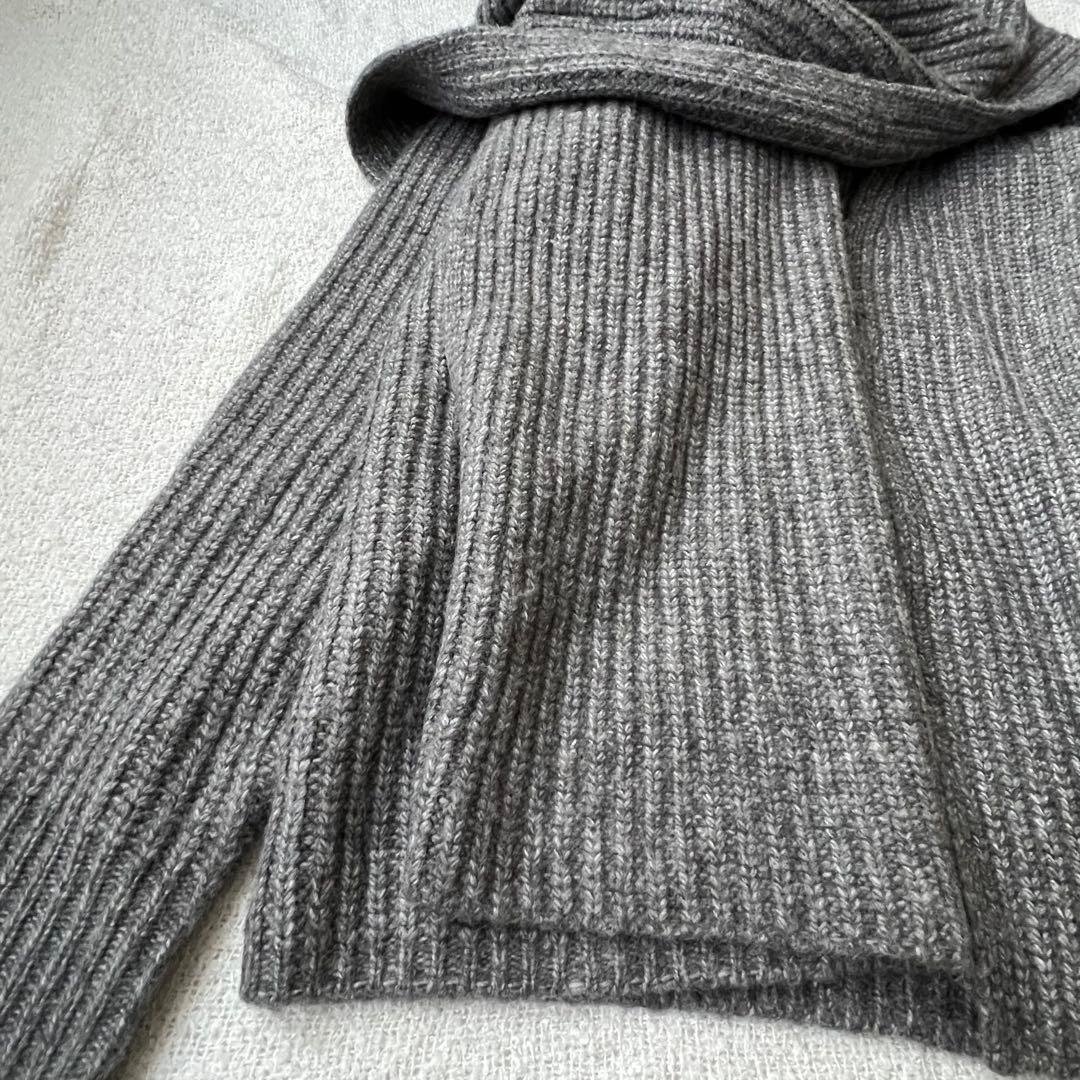 【美品】ETRE TOKYO アシメトリーストールニットカーディガン グレー
