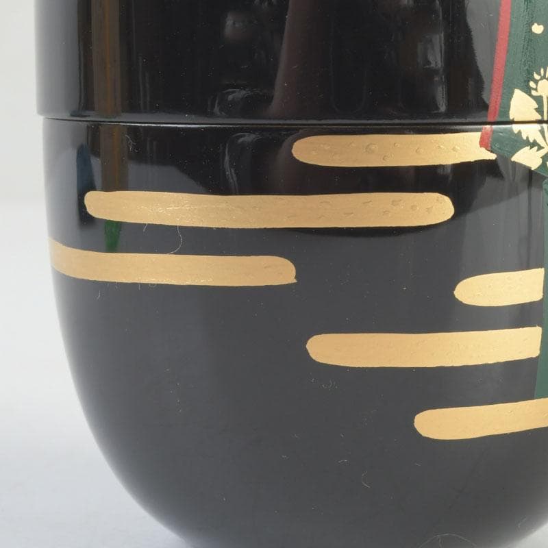 茶道具　加賀蒔絵師　岩倉利慶作　即中斎好写　誰袖蒔絵　中棗　共箱　V　9728