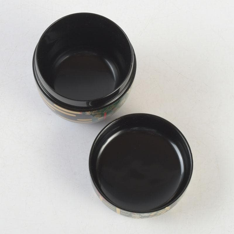 茶道具　加賀蒔絵師　岩倉利慶作　即中斎好写　誰袖蒔絵　中棗　共箱　V　9728