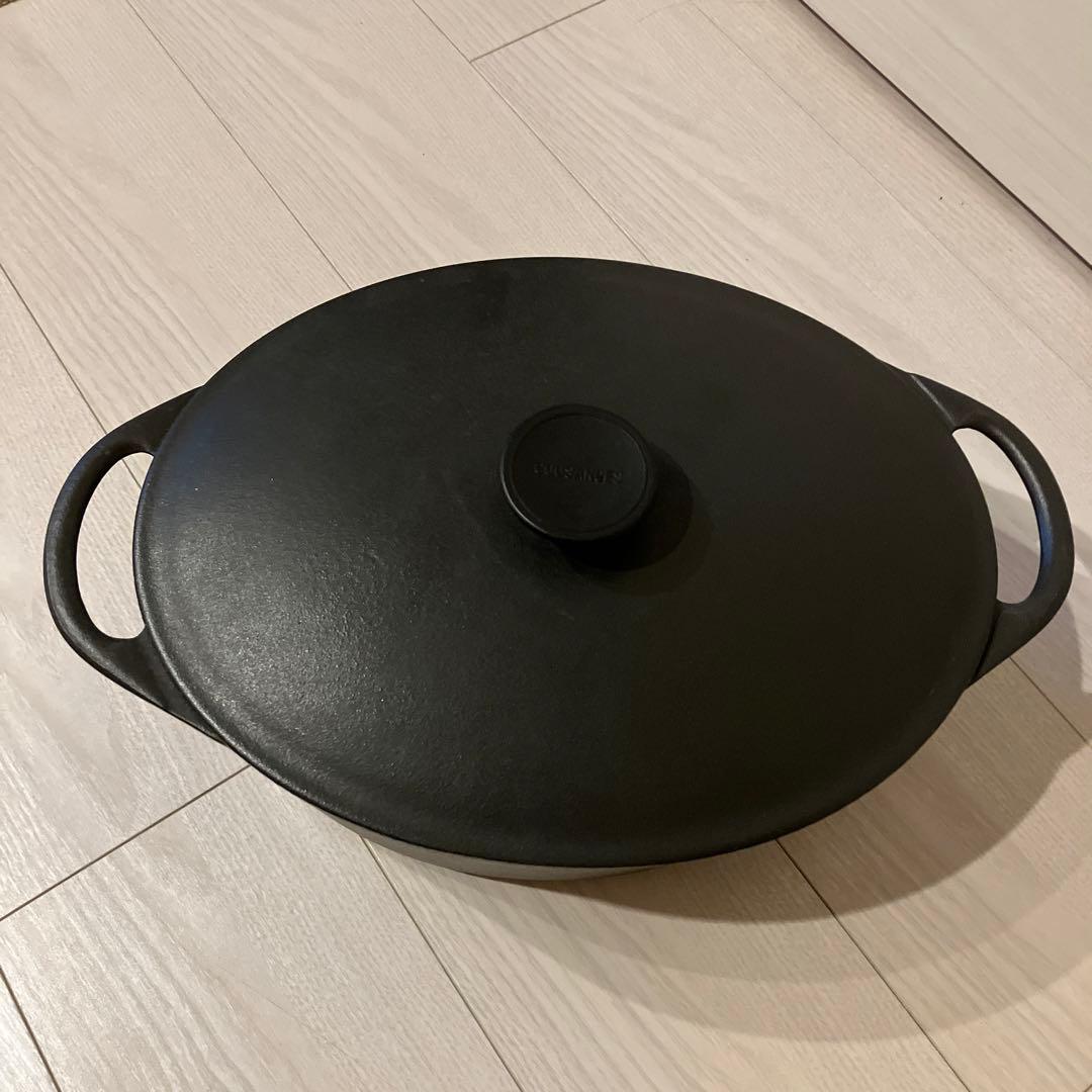 クーザンス　オーバル両手鍋　黒　大容量