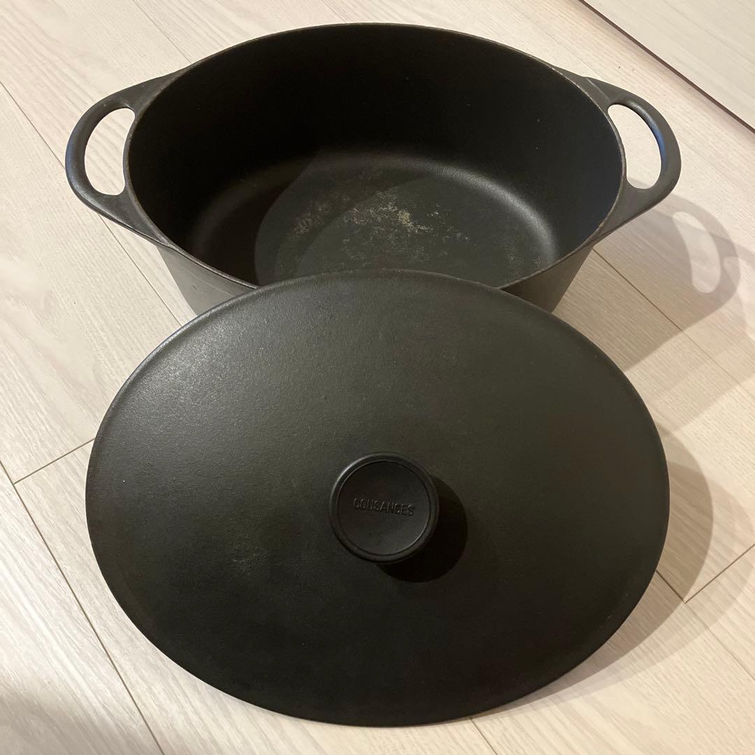 クーザンス　オーバル両手鍋　黒　大容量