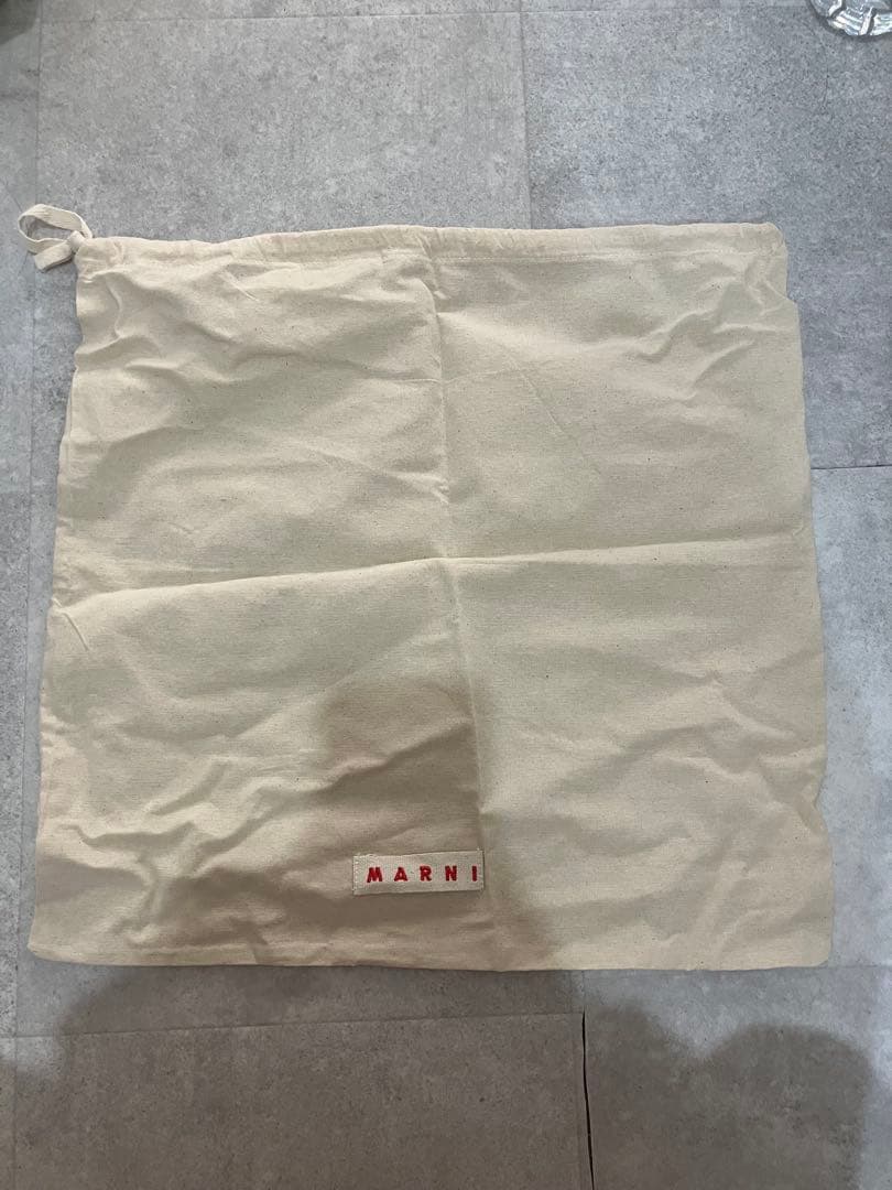 MARNI エコバッグ 緑 黒 ストライプ