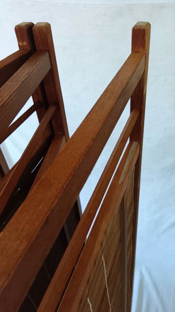 4枚式衝立　パーテーション　簾屏風　古民家　間仕切り　昭和レトロ　年代物　和風