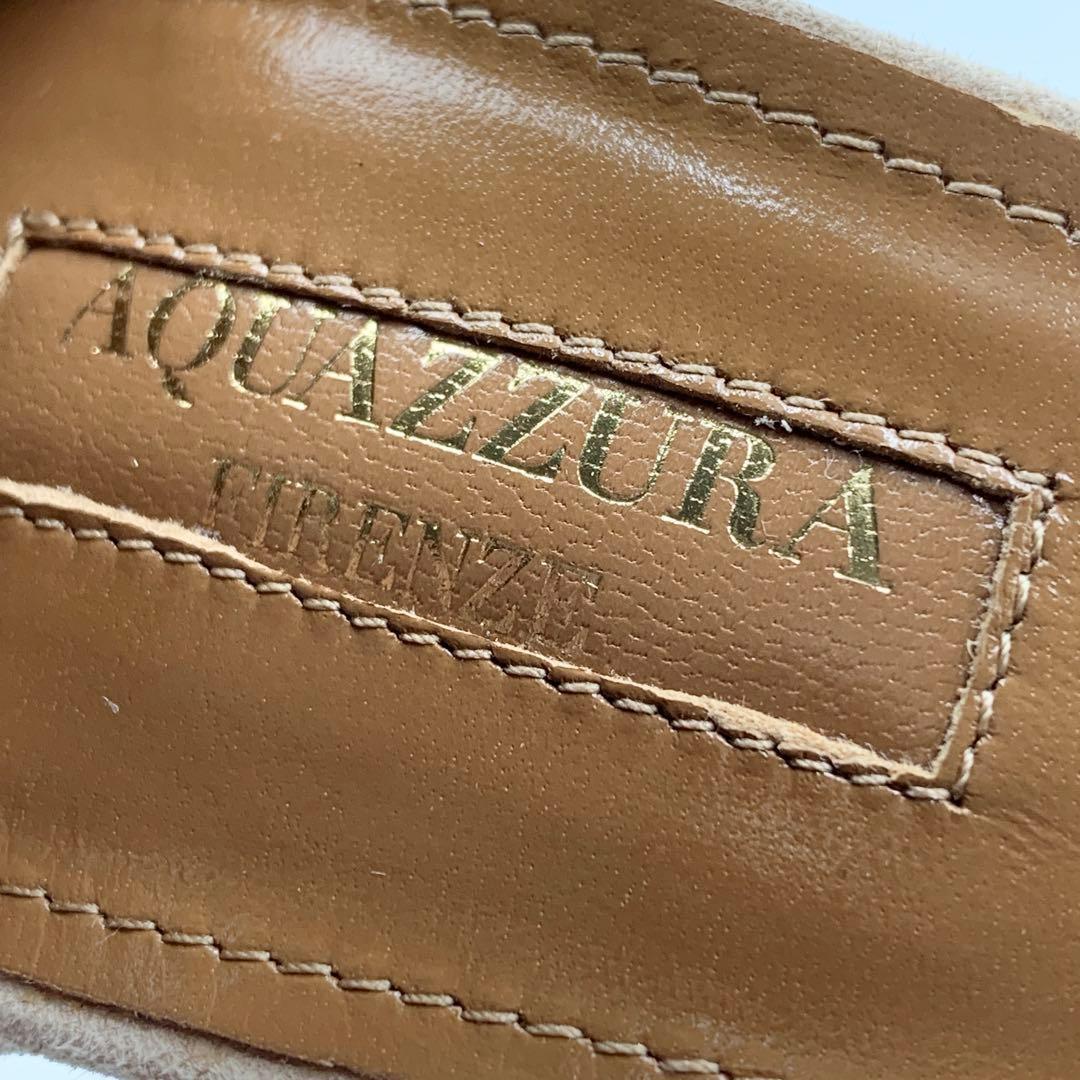 【未使用】 アクアズーラ サンダル ベージュ ゴールドストラップ 36サイズ