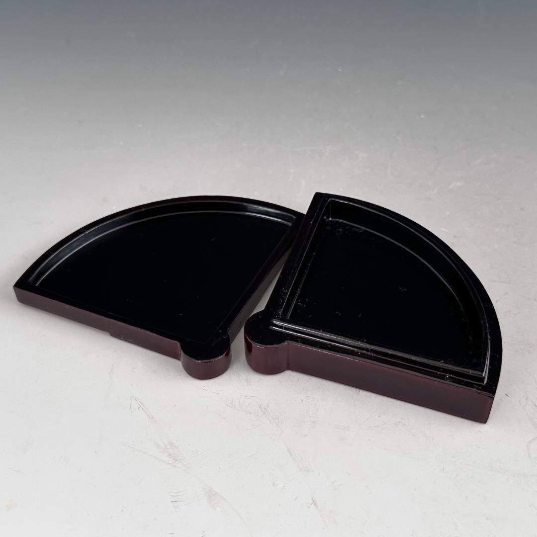 茶道具　而妙斎好　矢竹張　扇面　香合　熊谷秀穂　共箱　風炉用　漆芸　炭点前　茶会