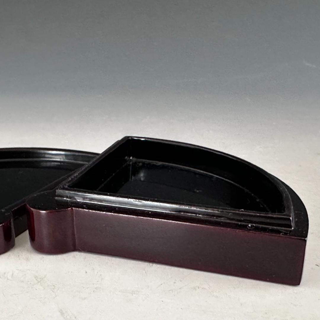 茶道具　而妙斎好　矢竹張　扇面　香合　熊谷秀穂　共箱　風炉用　漆芸　炭点前　茶会