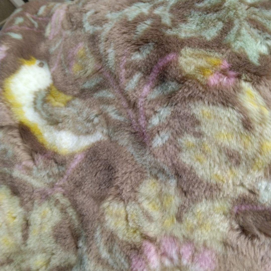 ロマンス小杉　ダブル毛布　アクリルニューマイヤー　軽量　ブラウン　V＆A　日本製