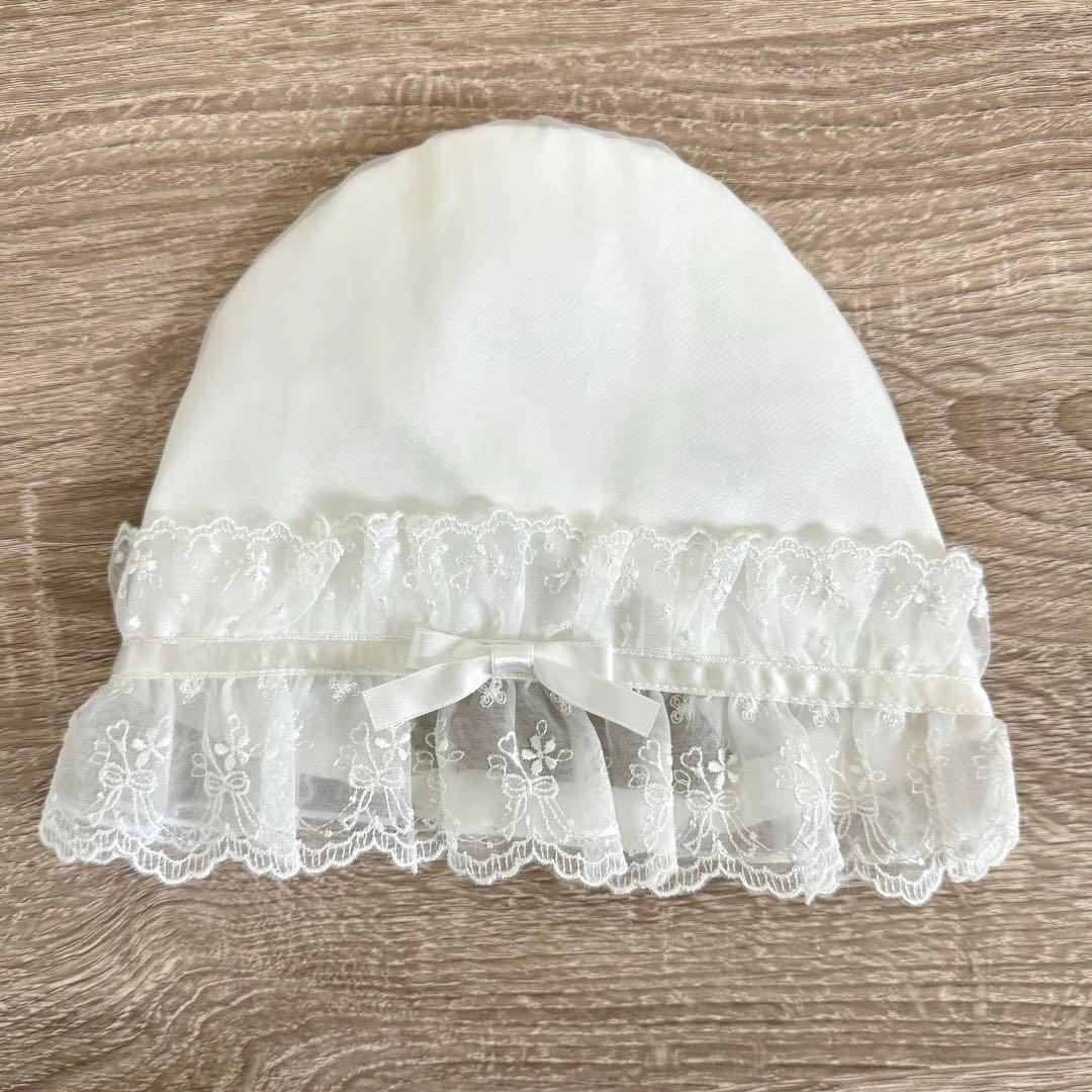 familiar ベビードレス セレモニードレス 帽子付き ホワイト 50cm