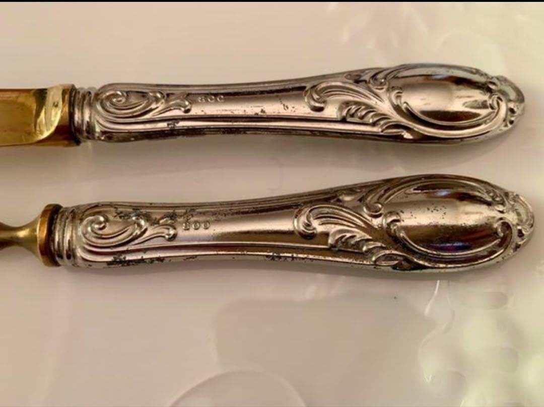 ドイツ　アンティーク ゾーリンゲン　シルバー800 デザート　フォークとナイフ