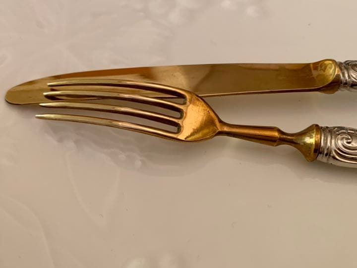 ドイツ　アンティーク ゾーリンゲン　シルバー800 デザート　フォークとナイフ