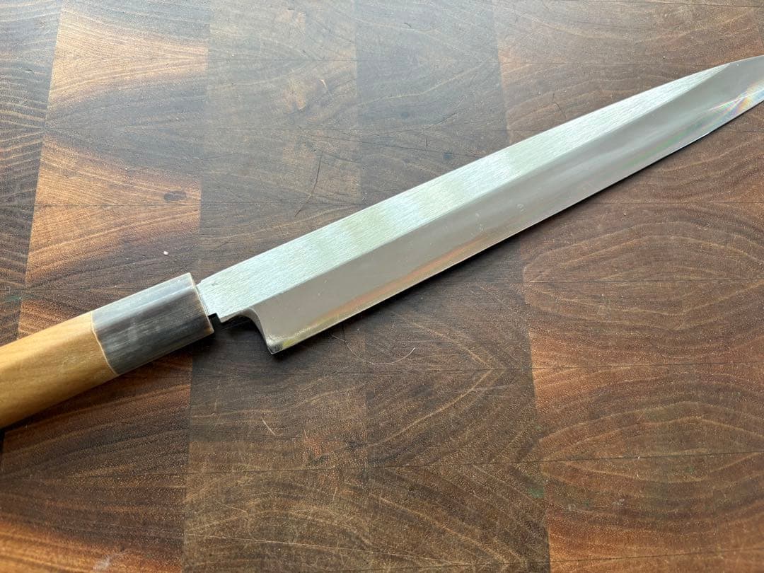 堺貞宗　柳刃　240mm 包丁　白二鋼　8寸　水牛角柄　刺身　釣り　本格　研ぎ済