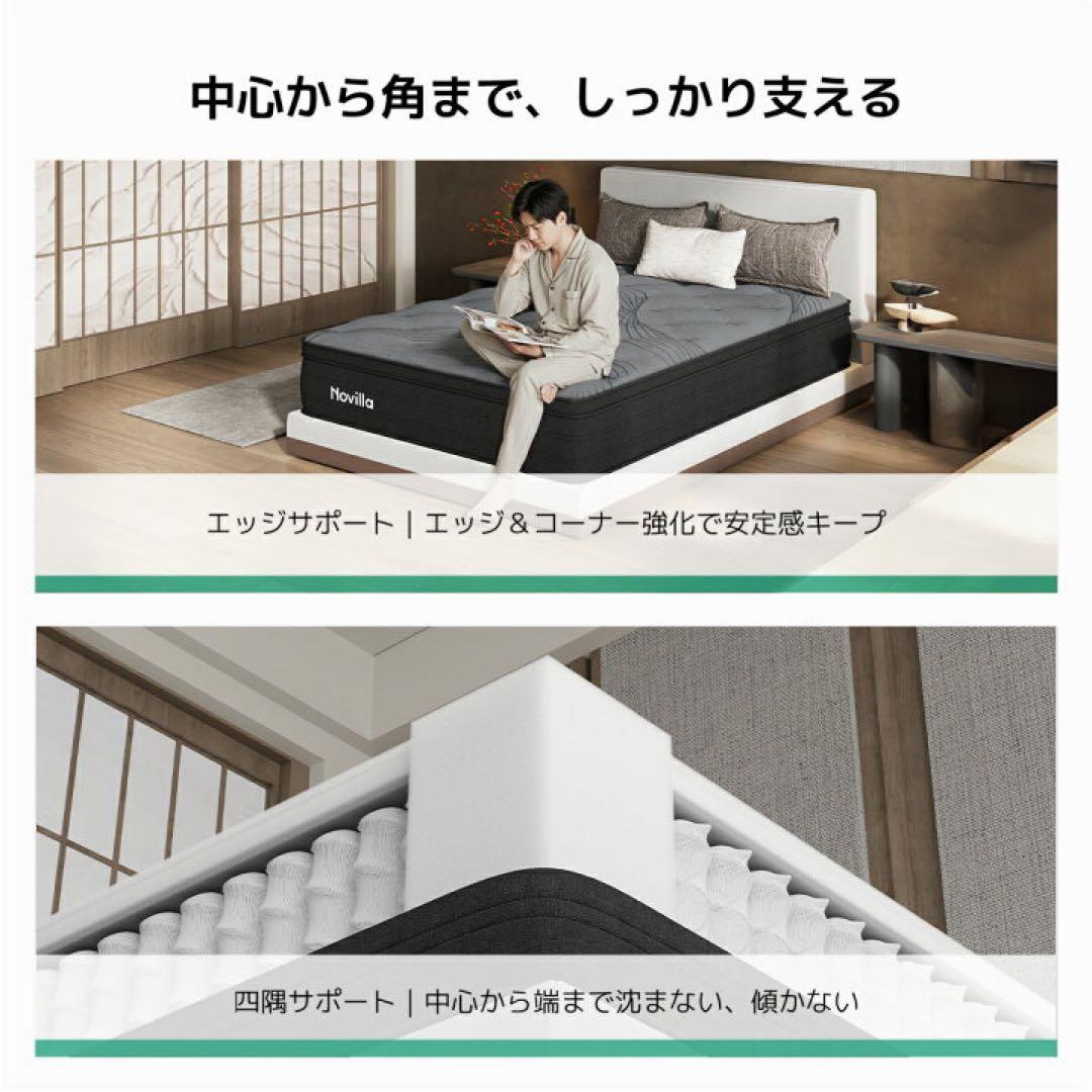 マットレス ポケットコイル2.2mm 厚さ6cm 静音 やや硬め シングル