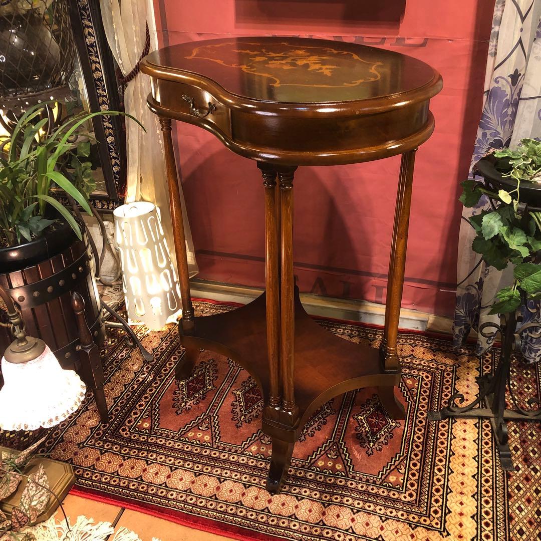 Sale アンティークPT ラウンド　猫脚　　ホールキャビネット