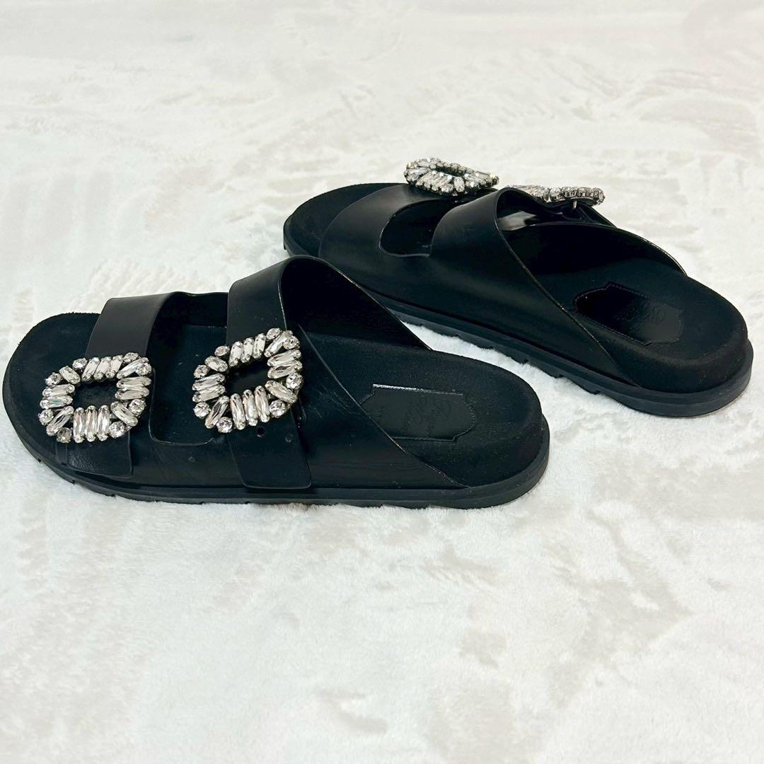 ★美品★ロジェヴィヴィエ　サンダル　ストラスバックル　37 ビジュー　箱付き