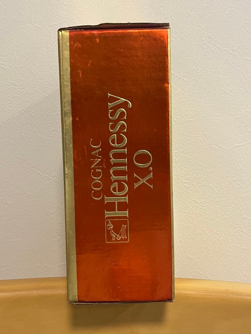 希少古酒 グリーンボトルHennessy X.O コニャック金キャップ/ レア物