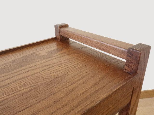 北海道手作り家具　ナラ材　木製　ワゴン引出付　勇峰工芸（新）