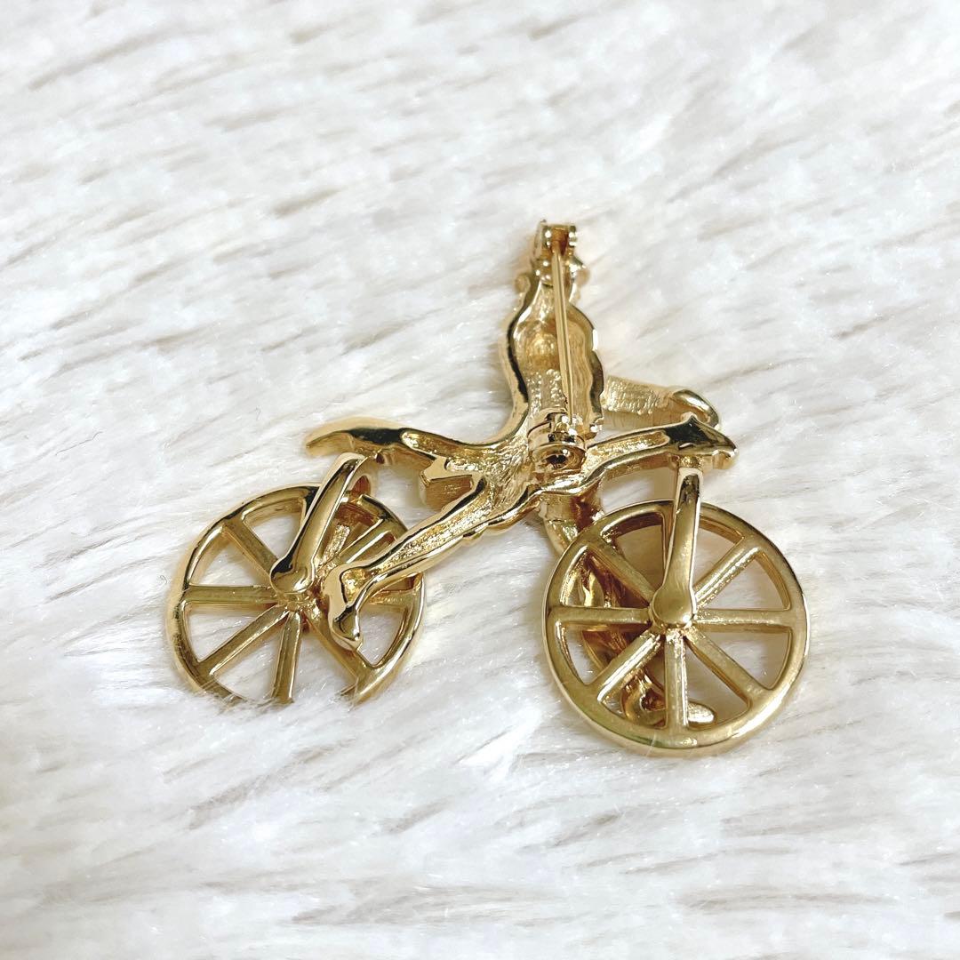 極美品 希少 BURBERRY ジェントルマン 自転車 ブローチ ライトストーン