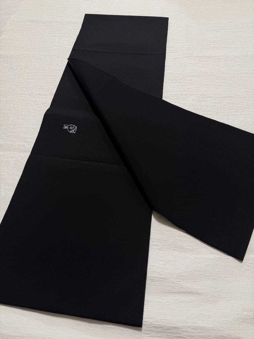 m118 ホリヒロシ 千鳥 流水　名古屋帯 縮緬 名古屋帯 正絹 黒地