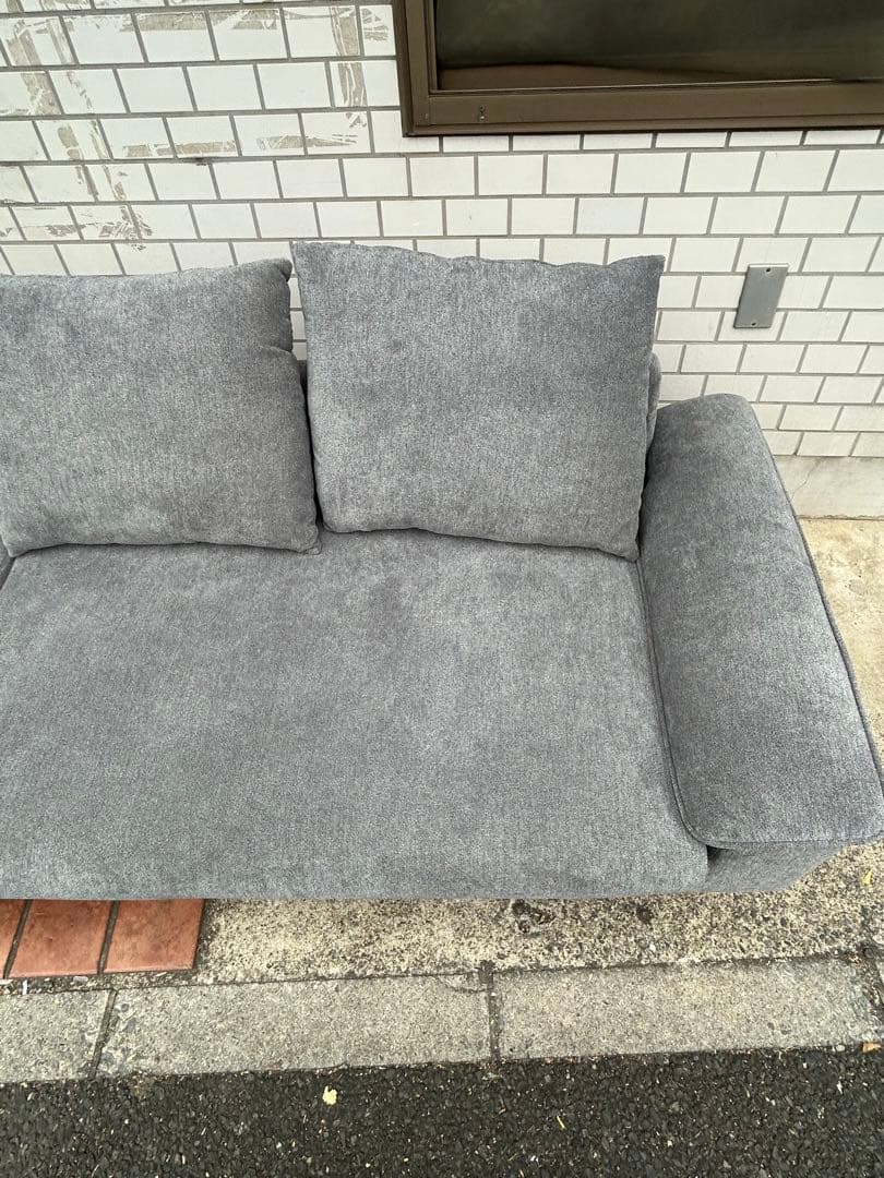 美品 Mellow オットマン付き 2人掛け カウチソファ グレー