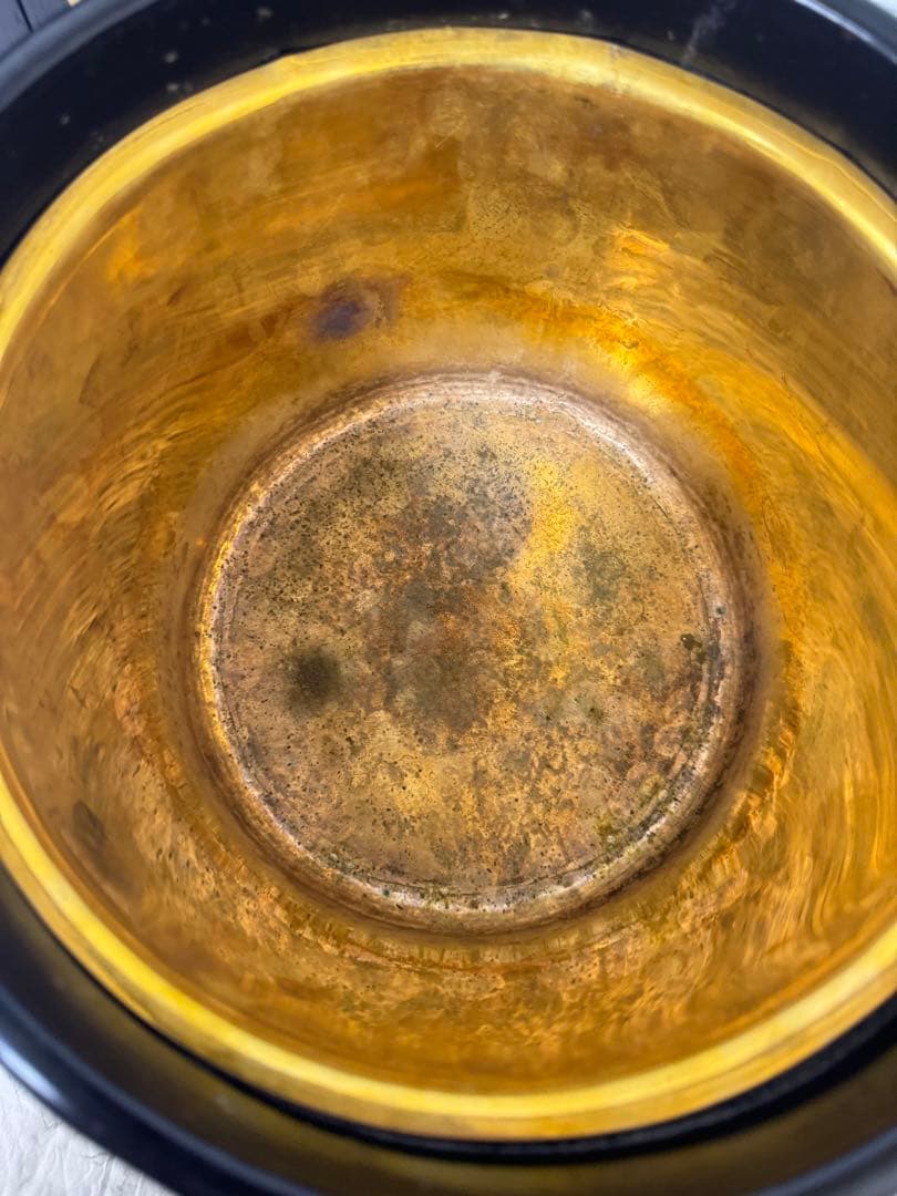 【由緒ある品】桐菊透　梨子地 木製 火鉢 銅製 落とし