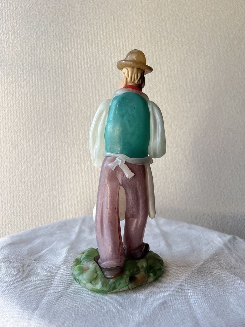 ボヘミア　 グラス製　ビール ヴィンテージ ボヘミアガラス　ビール持った人形