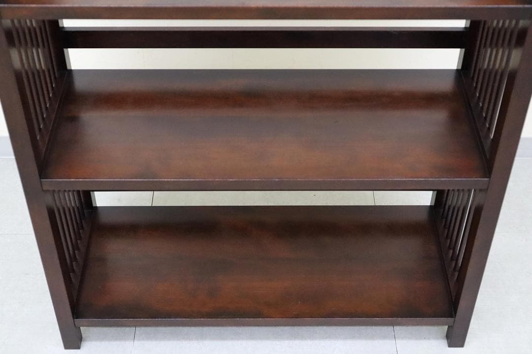 松本民芸家具 117型 書棚 本棚 飾り棚 棚 シェルフ 格子 水目桜 無垢材