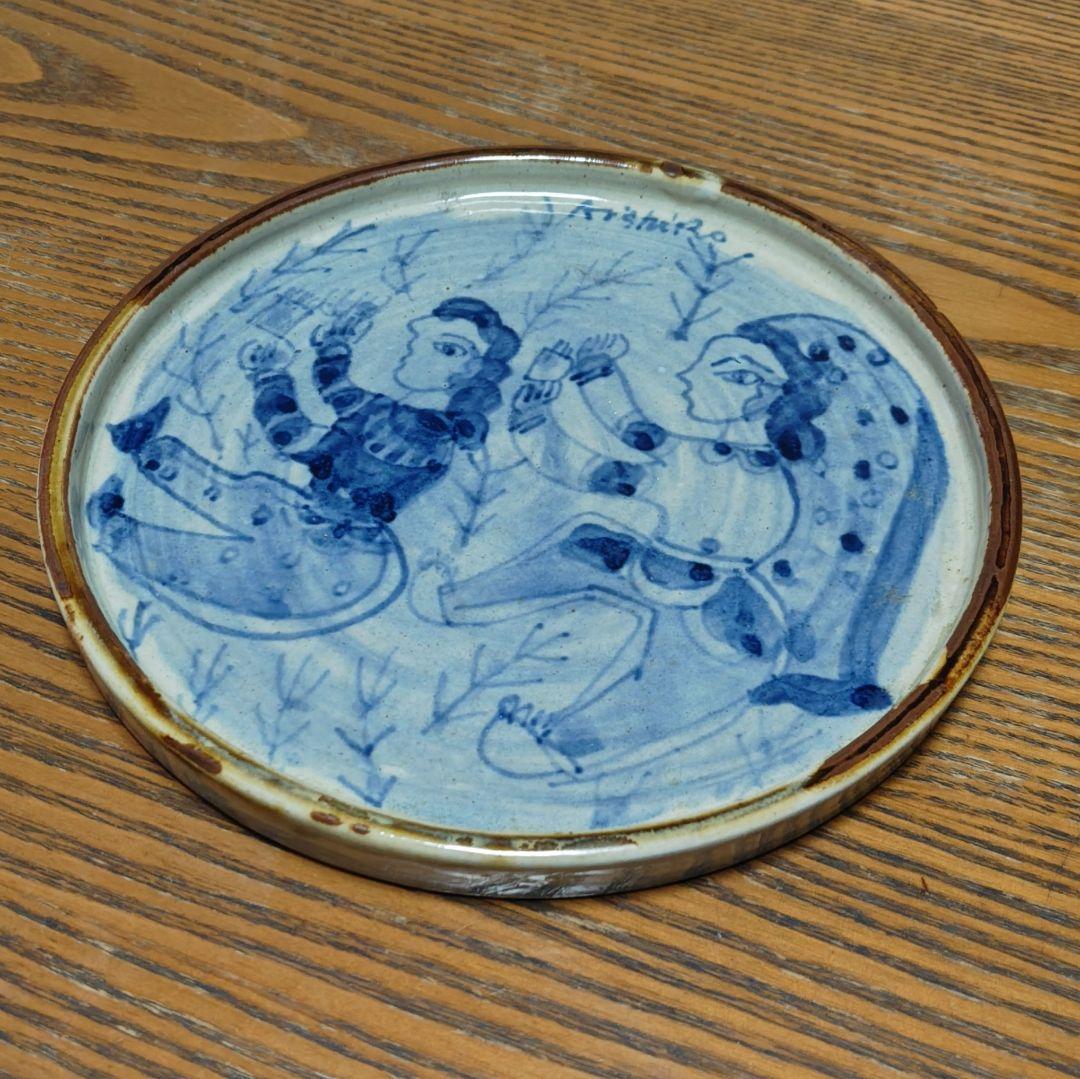 美品　大皿　陶器　絵付け