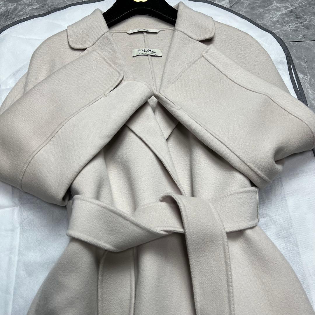 極美品♡近年品　マックスマーラ　クチートアマーノ　ベルテッドコート　アイボリー
